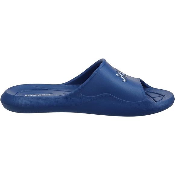 Jack & Jones Molded Logo Blue Casual Slide Sandals - Picture 6 of 9